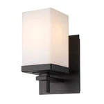 Golden Lighting DDDD-BA1 Maddox 8" Tall Bathroom Sconce Matte Black / Opal. Fixed Price $87.99.