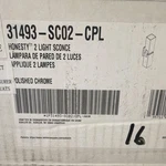 Kohler Honesty 2-LIGHT Wall Sconce Polished Chrome 31493-SC02-CPL. Fixed Price $109.99.