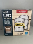 2 Pack-feit Electric Led Wall Light Silver Sconce Half Cylinder. Fixed Price $29.75.