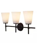 Catalina Pippa 24"W 3-LIGHT Black Finish Vanity Fixture Opal Glass Shades. Fixed Price $29.98.