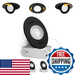Eosmile 4 Inch Pack Black Gimbal Led Recessed Lighting 36090ADJUSTABLE. Fixed Price $103.93.
