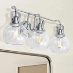 Jonathan Shirley 24 In. 3-LIGHT Metal/ Bubbled Glass Chrome Vanity. Fixed Price $44.66.