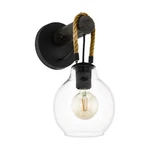 Structured Black One Light Wall Sconce From The Roding Collection. Fixed Price $114.99.