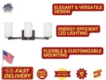 Generation Lighting Hettinger 3-LIGHT Led Vanity, Bronze, Etched Glass. Fixed Price $129.99.