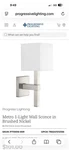Progress Lighting P710016-009 Metro Wall Sconce, Brushed Nickel. Fixed Price $44.99.