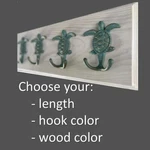 Sea Turtle Hook Rack, Beach Coat Towel Hat. Fixed Price $52.00.