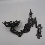 Vintage Cast Iron Wall Sconce Oil Kero Lamp Candle Holder Swing Arm With Bracket. Fixed Price $33.75.