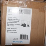 Kichler Stamos 2-LIGHT Bathroom Vanity With Satch Etched Glass Shades 13". Fixed Price $33.49.