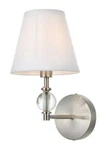 Wall Sconce Light Fixture Satin Nickel White Shade Dining Bedroom Hallway. Fixed Price $235.42.