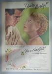 Lux Soap Ad: Robert Ryan And Joan Fontaine Rko! From 1940'S Size: 11 15 Inches. Fixed Price $20.00.
