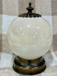 Vintage John Virden Pearl Glass Brass Flush Mount Ceiling Light Fixture C-81. Fixed Price $129.00.