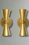 Pair Of Handmade Elegant Brass Double-cone Wall Sconces Modern Lighting. Fixed Price $145.00.