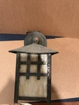 Antique Copper Wall Mount Craftsman Mission Swag Glass Porch Light 1920-1940. Fixed Price $125.00.