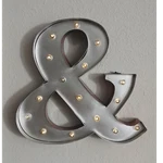 Apothecary & Company Silver Metal Marquee Ampersand Wall Letter, Battery Aa. Fixed Price $17.00.