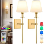 Battery Operated Wall Sconce Set Of 2,RECHARGEABLE Wireless Light With R.... Fixed Price $90.07.
