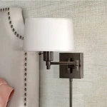 Robert Abbey Real Simple 11" Bronze Finish Plug-in Swing Arm Wall Lamp. Fixed Price $256.80.