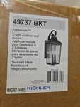 Kichler Forestdale 2-LIGHT 21.5IN. Textured Black Outdoor Wall Lantern Sconce. Fixed Price $109.00.