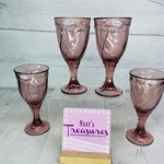 Noritake Sweet Swirl Cranberry Pressed 6 3/4"T 8OZ Wine Glasses Set New. Fixed Price $42.49.