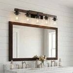 35'' Vanity Led Lights For Bathroom Mirror Wood Glass Shade Wall Fixture. Fixed Price $122.99.