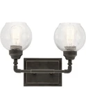 Kichler Niles Bath 2LT, Olde Bronze, Clear Seeded - 45591OZ. Fixed Price $72.00.