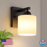 Mecgirn Matte Black Milk Glass Wall Sconce 1-PACK Indoor Hardwired E26 Ligh. Fixed Price $63.98.