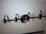 Lnc Modern Industrial 28.5 4-LIGHT Black Bath Vanity With Clear Glass. Fixed Price $84.96.