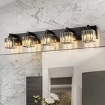 Edislive Orillia 35.4 In. 5-LIGHT Black Bathroom Vanity W/ Crystal Shade. Fixed Price $79.95.