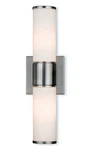 Livex Lighting 52122 Nickel Weston 2-LIGHT Bath Bar With Hand-blown Glass Shade. Fixed Price $193.96.