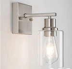 Emong Brushed Nickel Bathroom Fixtures, 1-LIGHT Vanity. Fixed Price $30.99.