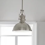 Kichler Frosted Glass Dome Led Pendant Hanging Light 0816177 Nickel Finish. Fixed Price $139.00.