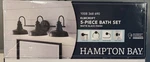 Hampton Bay Vanity Elmcroft 5-PIECE. 3-LIGHT Black W/4-PIECE Accessory Kit. Fixed Price $50.00.