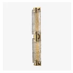 Waterworks Marlon Wall Mounted Double Sconce Brushed Gold Glass Shade T10. Fixed Price $850.00.