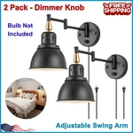 Wall Sconce Plug Dimmable W/ Switch Swing Arm Lights 2 Pack. Fixed Price $68.78.