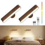 Rechargeable Walnut Wood Wall Sconces Set Of Led Lights For Bedroom,.... Fixed Price $80.55.