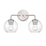 Millennium Lighting 16 In. 2-LIGHT Brushed Nickel Vanity With Clear Glass. Fixed Price $24.95.