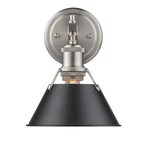 Golden Lighting 3306-BA1-PW-BLK Orwell 10" Bath Vanity Pewter W/ Aged Brass. Fixed Price $109.99.