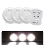 Fosmon Wireless Led Puck Light 3 Pack With Remote Control, Under Cabinet. Fixed Price $21.52.