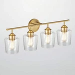 Kawoti 4 Light Vanity Antique Brass Clear Glass Shades 21050. Fixed Price $57.81.