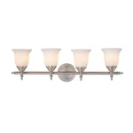Hampton Bay NB49302 Olgelthorpe Brushed Nickel Vanity Light W/frosted Shades. Fixed Price $49.95.