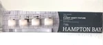 Hampton Bay Tustna 4-LIGHT Brushed Nickel Vanity With Opal Glass Shades. Fixed Price $54.99.