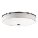 Kichler Flush Mt 17.25X4.25", Brsh Nickel, Wht Linen, Acryl - 10886NILED. Fixed Price $369.97.