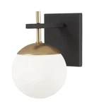 New George Kovacs P1350-618 Alluria Wall Sconce 1-LIGHT, Opal Glass Black/gold. Fixed Price $70.00.