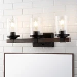 Jonathan 22.75" Iron/seeded Glass Rustic Farmhouse Led Vanity Light Bronze. Fixed Price $145.99.