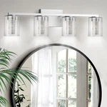 Led Modern Bathroom Fixtures Over Mirror, 4-LIGHT Brushed Nickel Vanity.... Fixed Price $100.57.