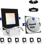 Adetu 6 Pack Inch Square Led Recessed Lighting BLACK,5CCT Ultra Thin. Fixed Price $129.99.