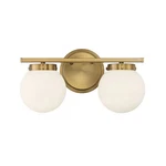 Savoy House 2-LIGHT 16" Bathroom Vanity Light, Natural Brass/opal M80047NB. Fixed Price $194.00.