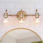 Stockton Modern 3-LIGHT Gold Bathroom Vanity Powder Wall Sconce Lnc. Fixed Price $93.85.
