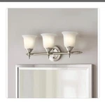 Hampton Bay Olgelthorpe 22IN 3-LIGHT Brushed Nickel Vanity Fixture NB39302. Fixed Price $25.00.
