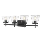 Z-lite Lauren Light Vanity, Matte Black/clear 819-4V-MB. Fixed Price $426.00.
