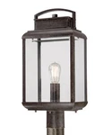 Nos Quoizel Byron Outdoor Lantern Post Light Imperial Bronze & Beveled Glass 21". Fixed Price $99.00.